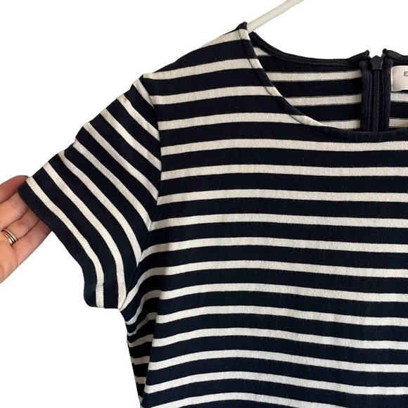 Everlane The Gia Mini Dress, Navy & White Striped, Size L - Picture 6 of 10